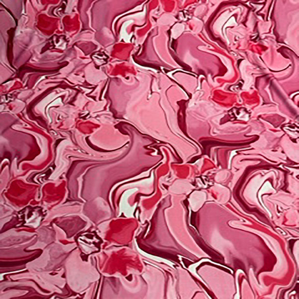 Liquid Swirl Marble 4-Way Polyester Stretch Fabric | Spandex Palace